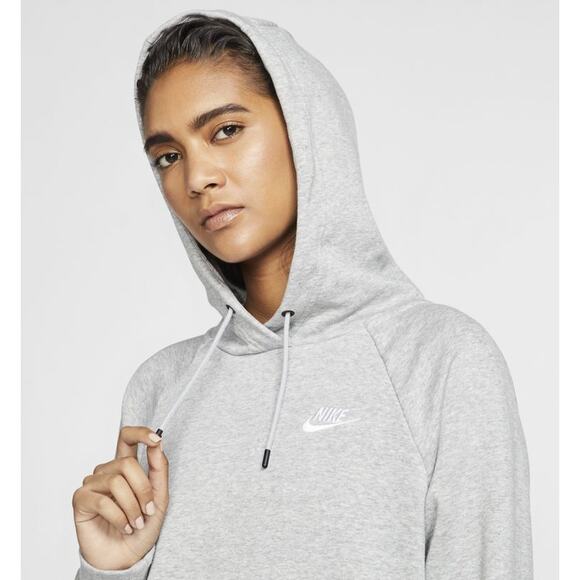 Nike Women Sportswear Essential Fleece Dress Gray Cotton Poly Blend Size Medium - Picture 3 of 12